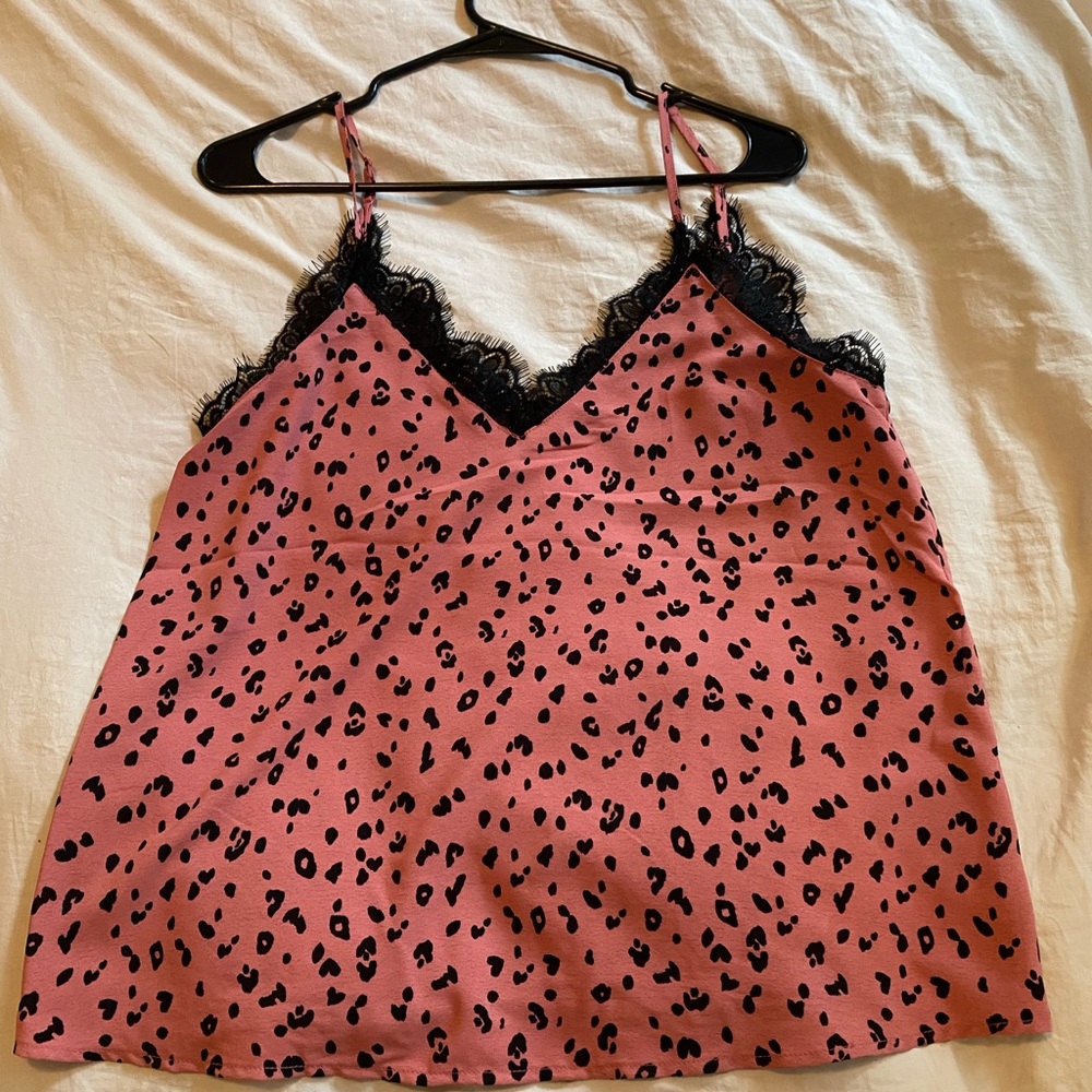 H&M Pink Cami With Black Trim